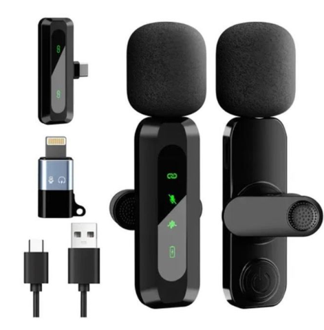 ⭐⭐⭐⭐⭐ 5.0 (5 703 vendus )Microphone Cravate Sans Fil 2.4G HD avec Écran LED