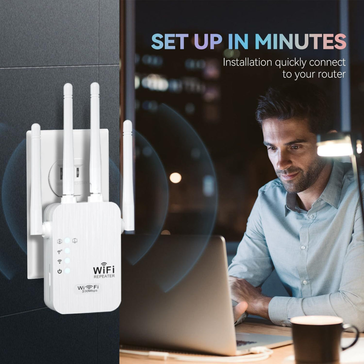 ⭐ 4.5 (2 500 vendus)  Amplificateur de Signal wifi (300 Mbps / 1200 Mbps)