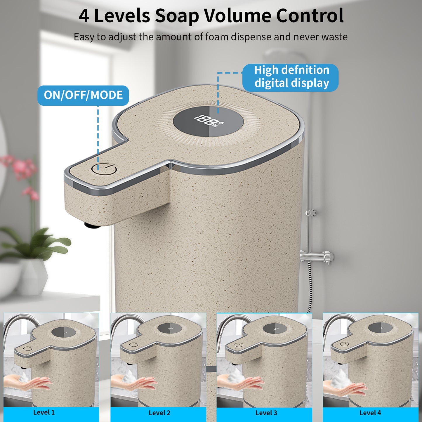 ⭐⭐⭐⭐⭐ 5.0 (8 300 vendus ) Distributeur de Savon Automatique M19Pro 420ml