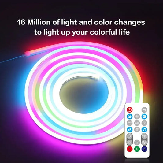 ⭐⭐⭐⭐⭐ 5.0 (6 337 vendus )  Ruban néon LED flexible 5m/SMD RGB RGBIC numérique étanche néon multicolore